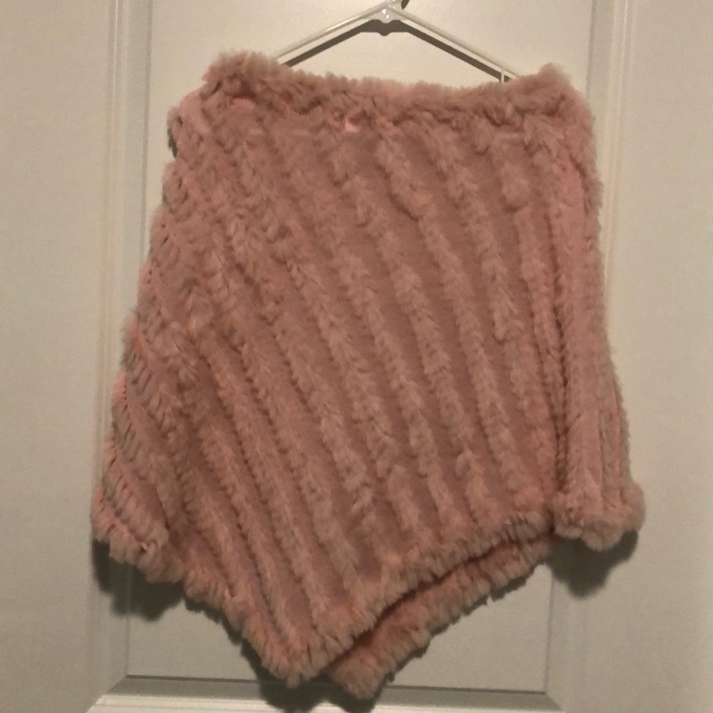 Real fur rabbit poncho. Worn once!!